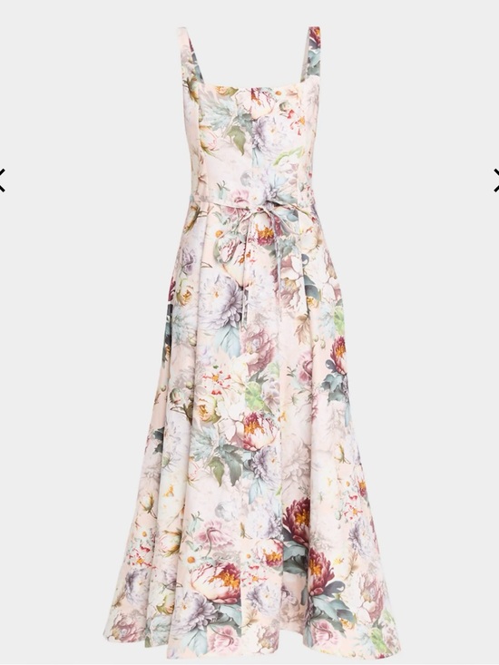 Alice + Olivia Dresses & Skirts - Alice + Olivia Pastel Floral Midi Dress in Blush with Multi-Color Floral Print